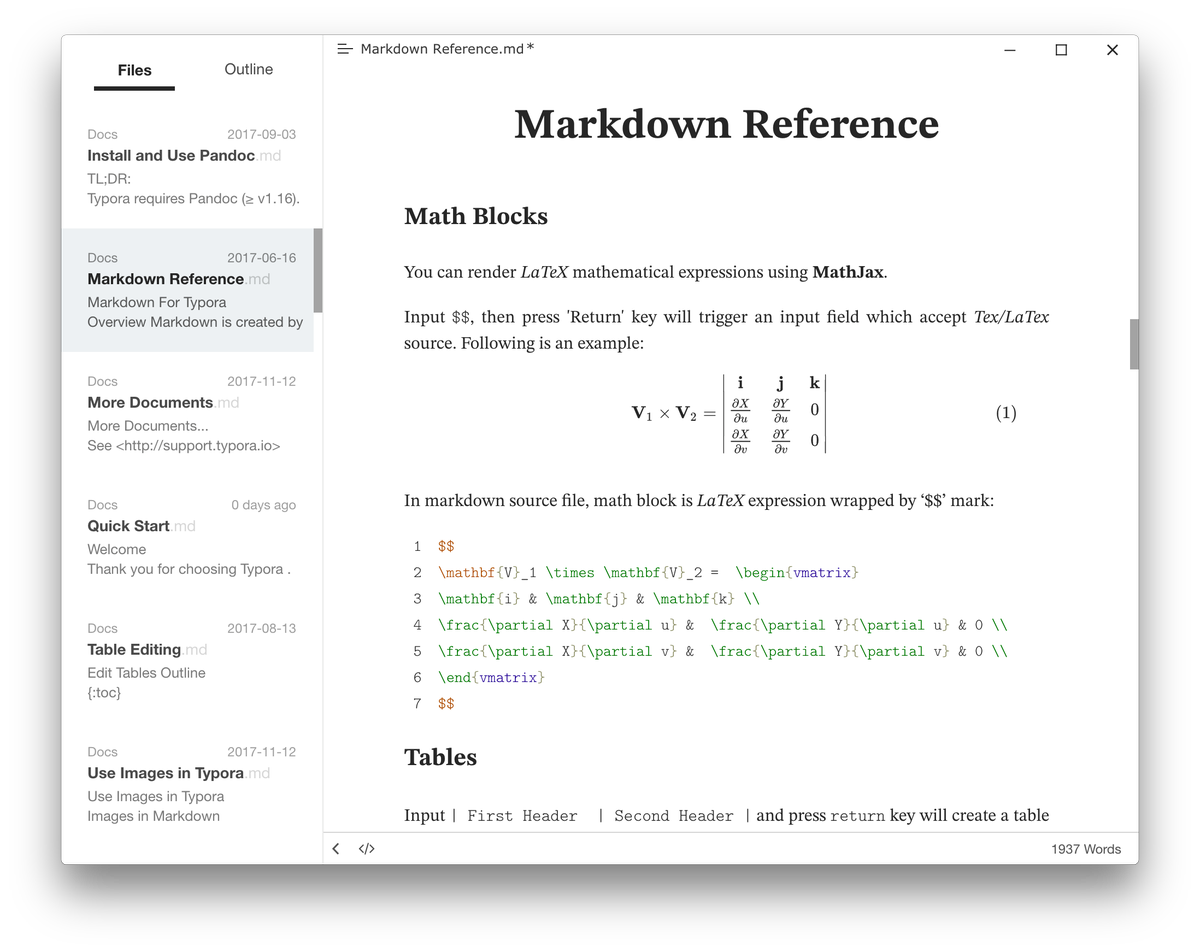 Markdown in Typora